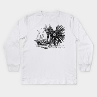 Hunting Sea Monster Kids Long Sleeve T-Shirt